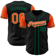 Load image into Gallery viewer, Custom Black Orange-Kelly Green Authentic Two Tone Baseball Jersey
