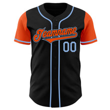 Загрузить изображение в средство просмотра галереи, Custom Black Orange-Light Blue Authentic Two Tone Baseball Jersey
