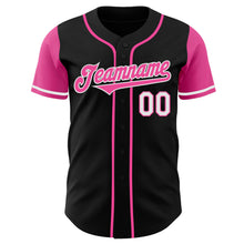 Load image into Gallery viewer, Custom Black Pink-White Authentic Two Tone Baseball Jersey
