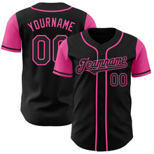 Load image into Gallery viewer, Custom Black Pink Authentic Two Tone Baseball Jersey
