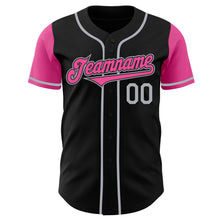 Load image into Gallery viewer, Custom Black Pink-Gray Authentic Two Tone Baseball Jersey
