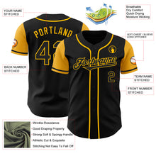 Laden Sie das Bild in den Galerie-Viewer, Custom Black Gold Authentic Two Tone Baseball Jersey
