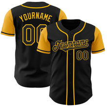 Laden Sie das Bild in den Galerie-Viewer, Custom Black Gold Authentic Two Tone Baseball Jersey
