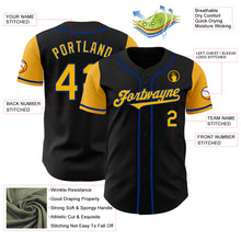 Load image into Gallery viewer, Custom Black Gold-Royal Authentic Two Tone Baseball Jersey
