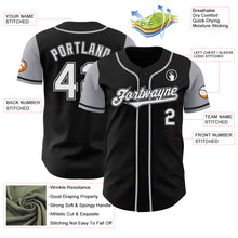 Load image into Gallery viewer, Custom Black White-Gray Authentic Two Tone Baseball Jersey
