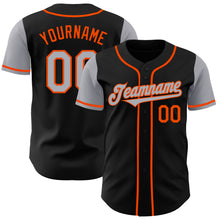 Load image into Gallery viewer, Custom Black Gray-Orange Authentic Two Tone Baseball Jersey
