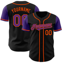 Загрузить изображение в средство просмотра галереи, Custom Black Purple-Orange Authentic Two Tone Baseball Jersey
