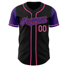 Load image into Gallery viewer, Custom Black Purple-Pink Authentic Two Tone Baseball Jersey
