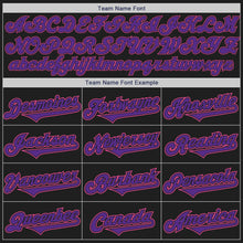 Load image into Gallery viewer, Custom Black Purple-Pink Authentic Two Tone Baseball Jersey
