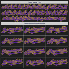 Load image into Gallery viewer, Custom Black Purple-Old Gold Authentic Two Tone Baseball Jersey
