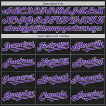 Load image into Gallery viewer, Custom Black Purple-Gray Authentic Two Tone Baseball Jersey
