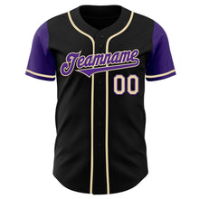 Charger l&#39;image dans la galerie, Custom Black Purple-Cream Authentic Two Tone Baseball Jersey
