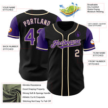 Charger l&#39;image dans la galerie, Custom Black Purple-Cream Authentic Two Tone Baseball Jersey
