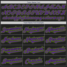 Load image into Gallery viewer, Custom Black Purple-Neon Green Authentic Two Tone Baseball Jersey
