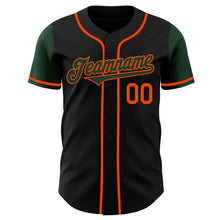 Load image into Gallery viewer, Custom Black Green-Orange Authentic Two Tone Baseball Jersey
