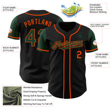 Load image into Gallery viewer, Custom Black Green-Orange Authentic Two Tone Baseball Jersey
