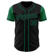 Load image into Gallery viewer, Custom Black Kelly Green Authentic Two Tone Baseball Jersey
