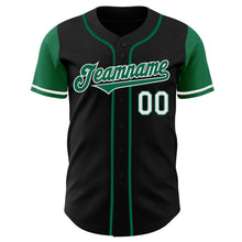 Load image into Gallery viewer, Custom Black Kelly Green-White Authentic Two Tone Baseball Jersey
