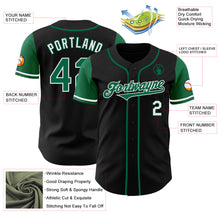 Load image into Gallery viewer, Custom Black Kelly Green-White Authentic Two Tone Baseball Jersey
