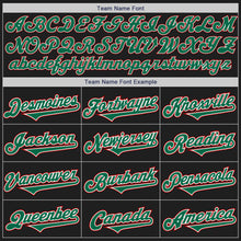 Load image into Gallery viewer, Custom Black Kelly Green-Red Authentic Two Tone Baseball Jersey
