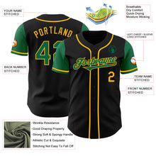 Load image into Gallery viewer, Custom Black Kelly Green-Gold Authentic Two Tone Baseball Jersey
