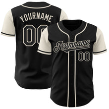 Load image into Gallery viewer, Custom Black Cream Authentic Two Tone Baseball Jersey
