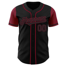 Load image into Gallery viewer, Custom Black Crimson Authentic Two Tone Baseball Jersey
