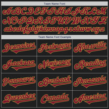 Load image into Gallery viewer, Custom Black Crimson-Old Gold Authentic Two Tone Baseball Jersey
