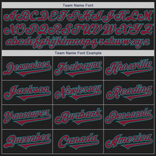 Load image into Gallery viewer, Custom Black Crimson-Teal Authentic Two Tone Baseball Jersey
