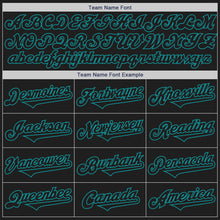 Load image into Gallery viewer, Custom Black Teal Authentic Two Tone Baseball Jersey
