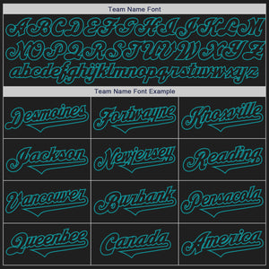 Custom Black Teal Authentic Two Tone Baseball Jersey