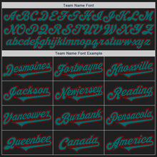 Load image into Gallery viewer, Custom Black Teal-Red Authentic Two Tone Baseball Jersey
