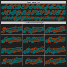 Load image into Gallery viewer, Custom Black Teal-Orange Authentic Two Tone Baseball Jersey
