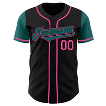 Load image into Gallery viewer, Custom Black Teal-Pink Authentic Two Tone Baseball Jersey
