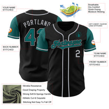 Charger l&#39;image dans la galerie, Custom Black Teal-Gray Authentic Two Tone Baseball Jersey
