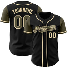 Load image into Gallery viewer, Custom Black Olive-Cream Authentic Two Tone Baseball Jersey
