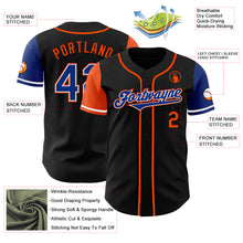 Load image into Gallery viewer, Custom Black Royal-Orange Authentic Two Tone Baseball Jersey
