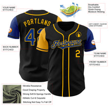 Load image into Gallery viewer, Custom Black Royal-Gold Authentic Two Tone Baseball Jersey
