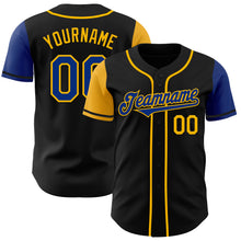 Load image into Gallery viewer, Custom Black Royal-Gold Authentic Two Tone Baseball Jersey
