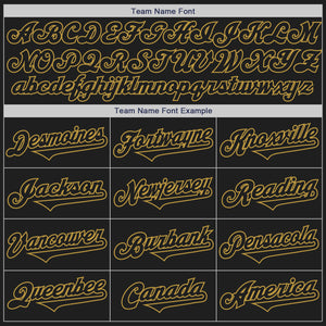 Custom Black Old Gold Authentic Two Tone Baseball Jersey