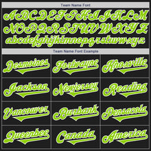 Laden Sie das Bild in den Galerie-Viewer, Custom Black Neon Green-White Authentic Two Tone Baseball Jersey
