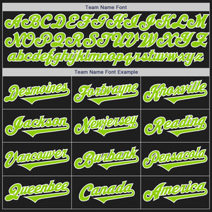 Custom Black Neon Green-White Authentic Two Tone Baseball Jersey