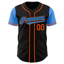 Charger l&#39;image dans la galerie, Custom Black Electric Blue-Orange Authentic Two Tone Baseball Jersey
