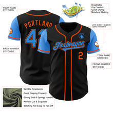 Charger l&#39;image dans la galerie, Custom Black Electric Blue-Orange Authentic Two Tone Baseball Jersey
