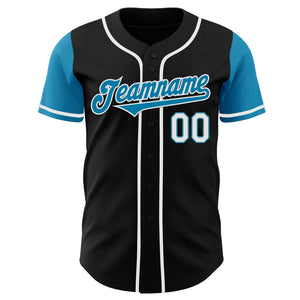 Custom Black Panther Blue-White Authentic Two Tone Baseball Jersey