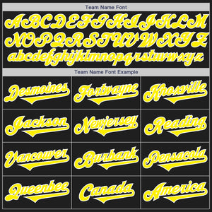 Custom Black Light Yellow-White Authentic Two Tone Baseball Jersey