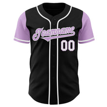 Charger l&#39;image dans la galerie, Custom Black Light Purple-White Authentic Two Tone Baseball Jersey
