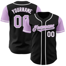 Charger l&#39;image dans la galerie, Custom Black Light Purple-White Authentic Two Tone Baseball Jersey
