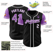 Laden Sie das Bild in den Galerie-Viewer, Custom Black Medium Purple-White Authentic Two Tone Baseball Jersey
