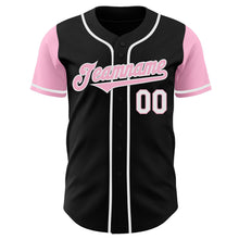 Загрузить изображение в средство просмотра галереи, Custom Black Light Pink-White Authentic Two Tone Baseball Jersey
